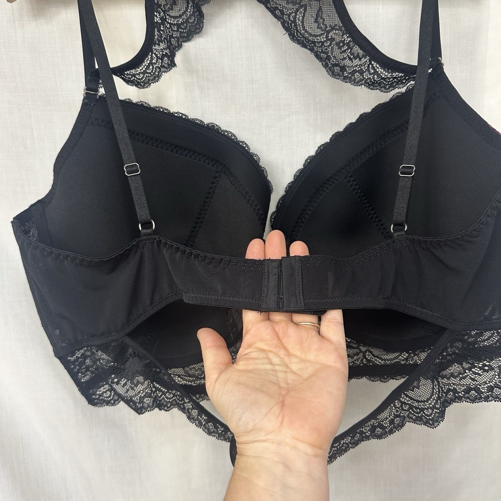 New Killstar Mercy Bra 4XL Blood Red Velvet Black Lace Gothic Sexy Halter - Picture 8 of 15